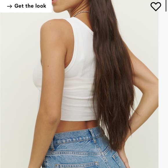 Reformation white ribbed crop top Adel tank size XS - Picture 2 of 6